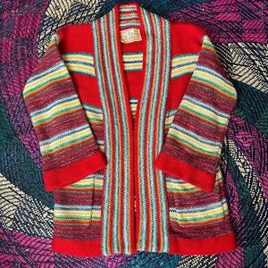 1970s Vintage Multi-Color Cardigan Size Medium